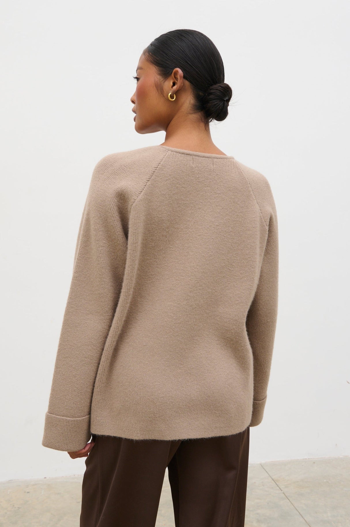 Aisha Double Breasted Knit Cardigan - Dusty Taupe