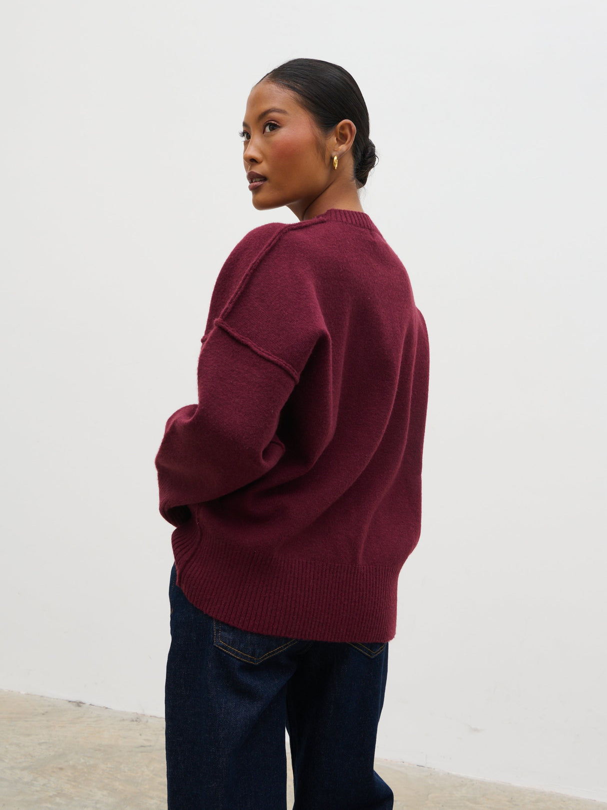 Bronte Pocket Knit Jumper - Wine
