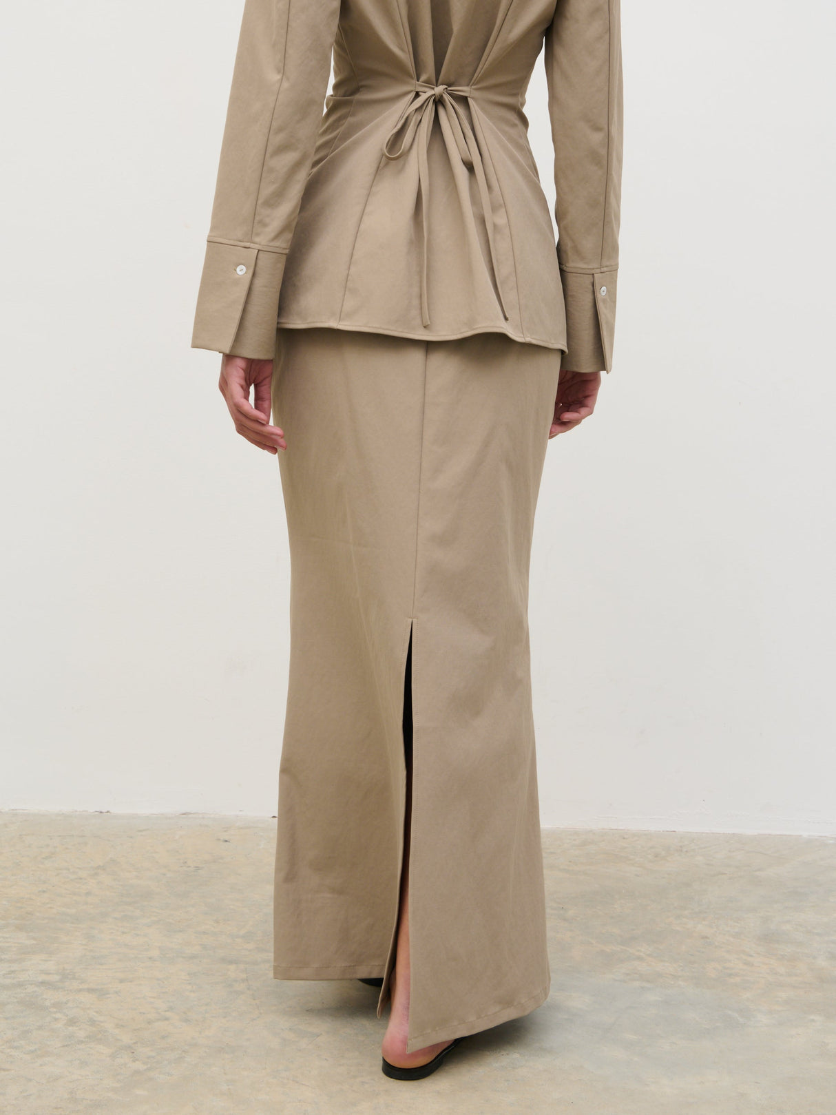 Myley Flare Maxi Skirt - Taupe