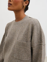 Bronte Pocket Knit Jumper - Greige