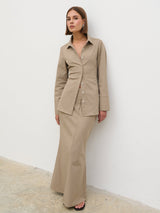 Myley Flare Maxi Skirt - Taupe