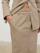 Myley Flare Maxi Skirt - Taupe